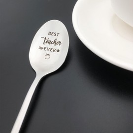 Christmas Spoon Gifts for Teacher Appreciation Gift Best Teacher Ever Spoon Thank You Gift for Teacher Graduation Teacher’s Day Thanksgiving Day Birthday Gift