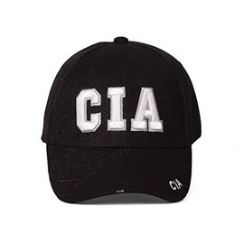 Artisan Owl CIA Law Enforcement/Security Embroidered Baseball Cap - Adjustable Hook and Loop Closure (Black)