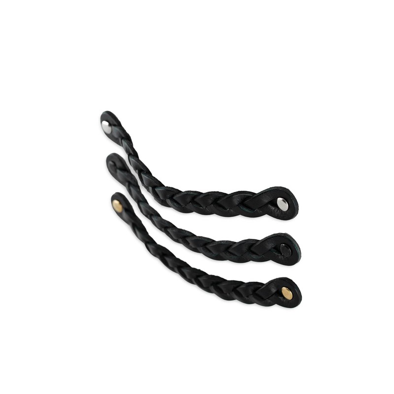 Brute Strength - Leather Drawer Pulls - Braided - Black