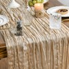 Usinynia 2 Packs Chiffon Table Runner Boho Cheesecloth Gauze Table