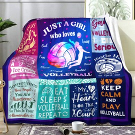 Sport Volleyball Blanket for Girls,Volleyball Gifts for Teen Girls,Cool Ball Throw Blankets Sport Ball Stuff Gifts for Adults Women Coach 80" X 60"