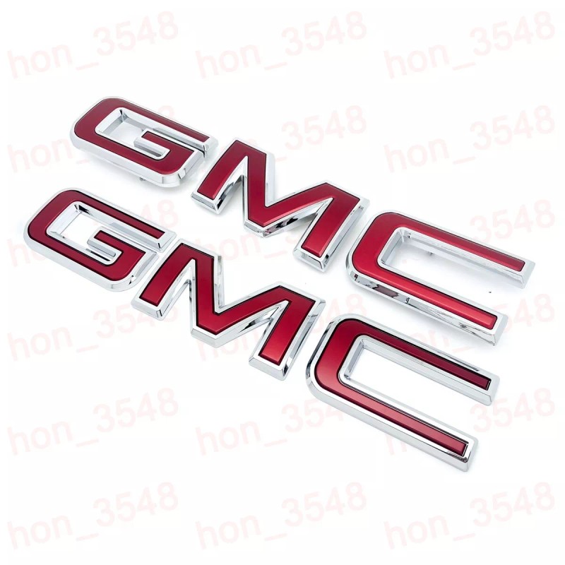 GMC NEW RED Front & Rear Emblem kit For 2019