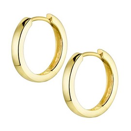 MATERIA by Matthias Wagner Small Creole Earrings Silver 925 - Folding Hoop Earrings Silver, Gold or Rose Gold Plated 17 mm, Sterling Silver