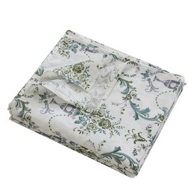 Flat Sheet Double 220x250cm 100% Cotton Fitted Sheet Bed Sheet 200 Piece Broad Mattress Cover Upper Sheet Dust Mite Resistant Antibacterial Floral Pattern