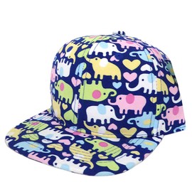 SILVERFEVER Infant Toddler Kids Junior Solid Color Structured Snapback Cap Flat Bill Trucker Hip Hop Hat (Infant-Toddler 48", Baby Elephant)