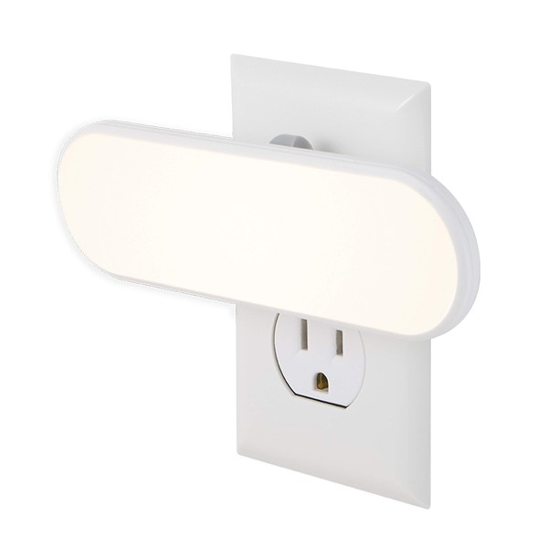 GE Ultrabrite LED Light Bar, 100 Lumens, Plug-in, Dusk-to-Dawn Sensor, Auto/On/Off Switch, Home Décor, Ideal for Bedroom, Bathroom, Nursery, Kitchen, Hallway, White, 12498, 1 Pack