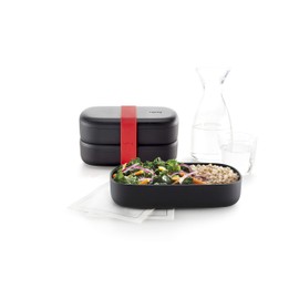 Lékué Hermetic Lunch Box for Food Polypropylene, Black, Standard, 19 x 10 x 11 cm