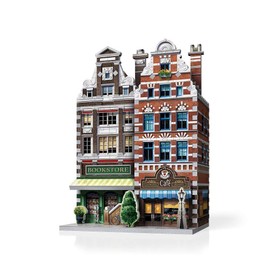 Wrebbit3D Café 3D Puzzle | Urbania Collection | 285 Jigsaw Puzzle Pieces | Charming and Unique Streetscape of a Small Town