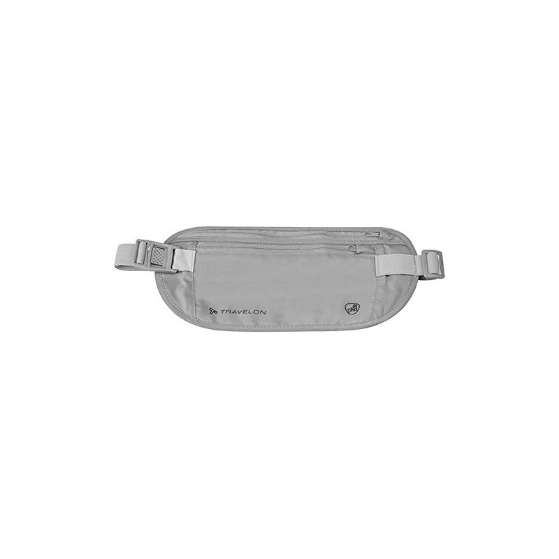 Travelon Rfid Blocking Undergarment Waist Pouch Travel Wallet, Gray, One