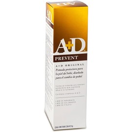 A+D Prevent Pomada para Rozaduras de Pañal en Bebés 42.5 g Hipoalergénica Vitamina A y D, Lanolina Libre de Parabenos, Ftalatos, Sulfatos y Colorantes