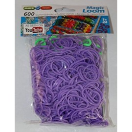 65014 - Loom Band purple 600 units/bag + Crochet Hook & Clips