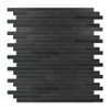 Black Peel and Stick Backsplash Linear Tile for Kitchen, Self