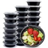 LIFEGUARD 48 oz Microwavable Round Black Container with Clear Lid,