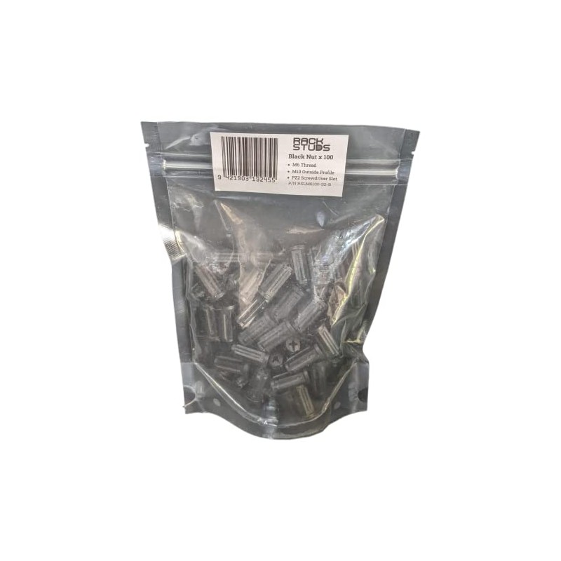 Rackstud M6 Nut 100-pack - Replacement for Traditional Cage Nuts,