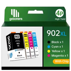 Gotoners Compatible 902XL 902 XL Ink with Latest Chip for HP OfficeJet Pro 6978 6968 6960 6970 6962 Printer Cartridge (Black, Cyan, Magenta, Yellow, 4 Pack)