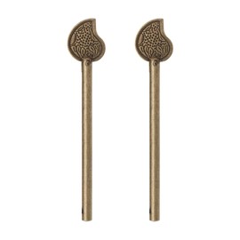 eMagTech Pack of 2 Retro Bronze Locking Pin Chinese Locking Pin Leaf Style Cabinet Key Latch Door Latch for Drawer Doors Wardrobe Doors Shoe Cabinets (11mm)
