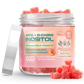 OMNICOAST GOODS, OCG Myo-Inositol & D-Chiro Inositol Gummies with Ashwagandha | PCOS Support | Ovulation & Mood Support, 40:1 Ratio Inositol for Hormone Balance, Sugar-Free, Non-GMO (60 Gummies)