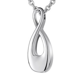 Beydodo Ash Chain for Filling, Urn Necklace Stainless Steel with Infinity Pendant Charm, Memorial Pendant, Urn Chain, Women, 50 cm, for Ashes, Silver, Gold, Rose Gold, Stainless Steel, No Gemstone