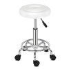 NALLBEIRRAA Round Rolling Stool Chair Modern PU Leather Height Adjustable