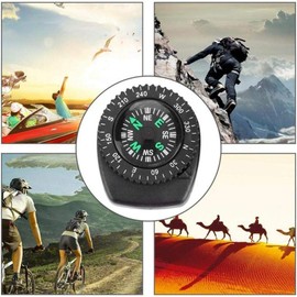 Black Micro Wrist Compass Orienteering Small | Watch Band Portabal Gold Bracelet Compasses with Rotating Bezel for Hiking, Backpacking, and Survival Navigation Sports Technology