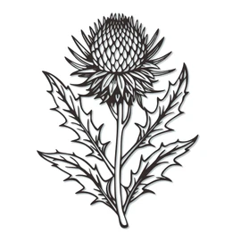 Thistle Metal Flowers Wall Decor – Scottish Floral Black Metal Wall Art, 3D Flower Sculpture for Farmhouse Kitchen & Bathroom – Waterproof Indoor/Outdoor(14.6x10.9IN)