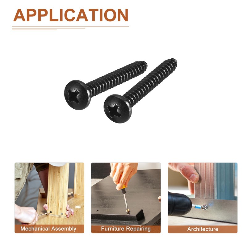 DTGN #10x1-1/2 Black Screws - 25Pack - 304 Stainless Steel