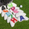 Craftsman Golf 10pcs/set White Magnetic Iron Headcover with Large Colorful
