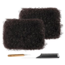 WacanDan Afro Kinky Bulk Human Hair for Dreadlock Extensions 14 Inch 2 Packs 60g Afro Kinkys Human Hair Can Be Dyed and Bleached for Making Locs,Repair Dreadlocks,Twists and Braids