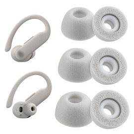 NANLANFAN Replacement Foam Eartips for Powerbeats Pro 2, Ultimate Comfort, 3 Pairs (S/M/L, Gray)