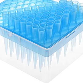 sourcing map Pipette Tips Box 100-Well Tip Holder Container 1 ml/1000 ul 8.5 mm Hole Diameter Pack of 2