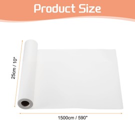 Rebower Kraft Wrapping Paper Roll, Poster Bulletin Board, [for Christmas Wrapping, Bouquet Flower Packing, Gift-Wrap] - 10 x 590 Inch / White / 1 Roll