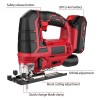 Unbranded 20V Electric Cordless Jigsaw Kit Variable Speed Quick 10PCS