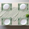 JarThenaAMCS 6Pcs Sage Green Placemats Heat Resistant Waterproof Linen Table