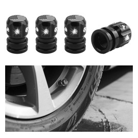 4PCS Car Tire Valve Caps with Rhinestones & Flag Design,Stylish Tire Valve Stem Caps for Car Decor & Valves Protection with Inner Gasket,Universal Cars Accessories Cars Tires Cap