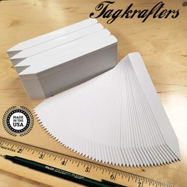 TAGKRAFTERS 5" x 5/8" White Premium Pot Stakes with Marker - 500 Pcs - Plastic Plant Tags and Labels - Nursery Garden Tree Labels Waterproof Writeable | Made in The USA |