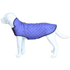 Henry Wag Quilted Dog Jacket - Stylish & Practical Dog Coat, Fleece lined, Waterproof - Purple Colour - Medium (45cm)
