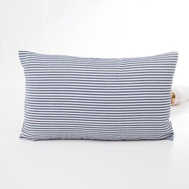 vctops Navy Stripe Print Decorative Throw Pillow Covers 12x20 Inch Farmhouse Pinstripe Lumbar Cushion Cover Pillowcase for Sofa Bedroom Couch (Navy Stripe,12"x20")