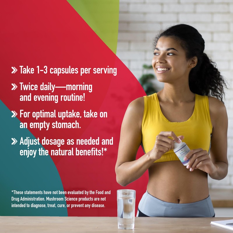 MushroomScience Turkey Tail Mushroom Capsules, Coriolus Super Strength, Natural Mushroom