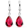 Crystalline Azuria Teardrops Dangle Earrings with Pink Zirconia Crystals 18K