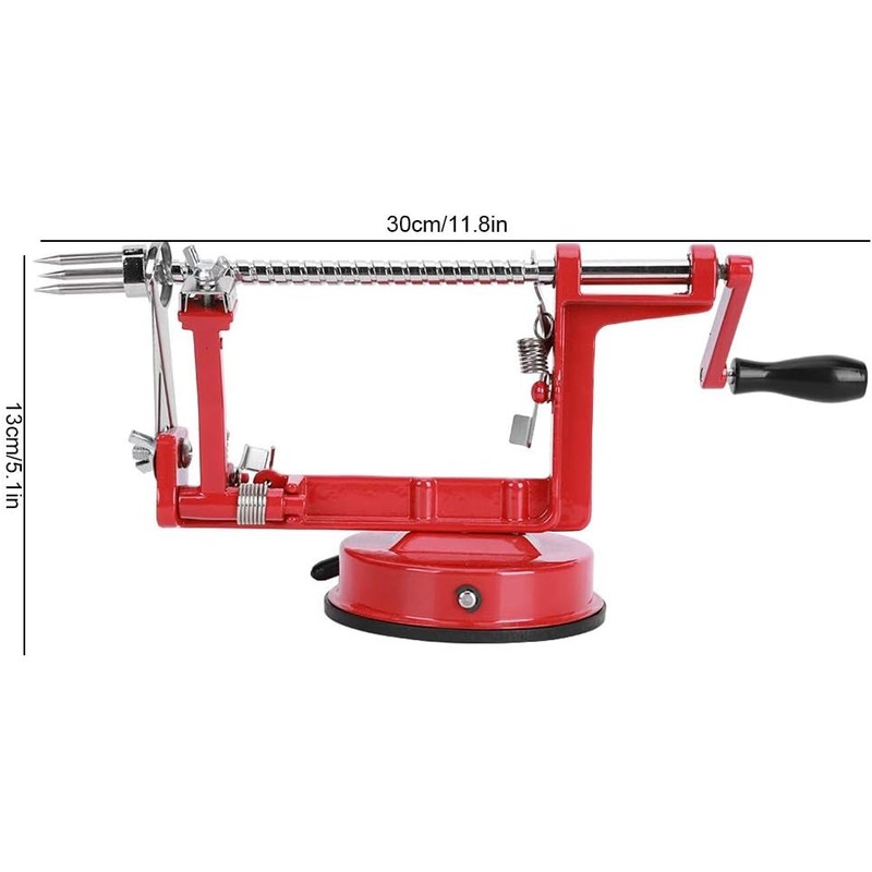 Pelador Manual de Acero Inoxidable Multifunción, Rojo
