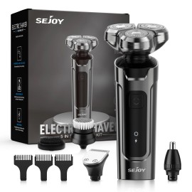SEJOY 5in1 Professional Electric Shaver Hair Trimmer Shaver Kit Wet/Dry For Mens