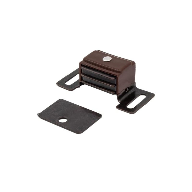 Stone Harbor Hardware Magnetic Catch, Double Magnet, Dark Brown