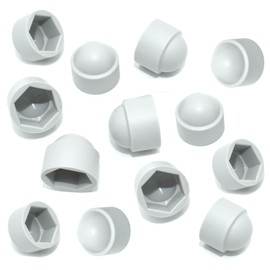 TERF® M20 White Plastic Hex Nut Bolt Dome Cap Cover M20 (30mm Spanner) Nut and Bolt Protective Caps Cover Hexagonal - Pack of 10