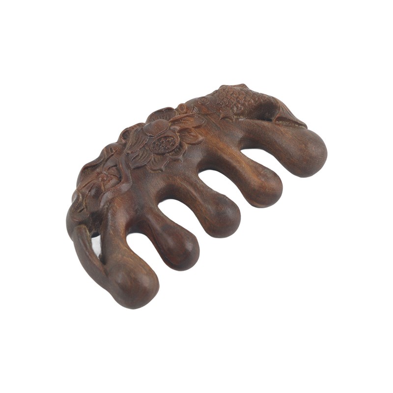 Meridian Wide Tooth Massage Comb Green Sandalwood Head Scalp Massage