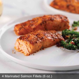 Omaha Steaks Sensational Seafood Package (4x Marinated Salmon Filets, 1lb. Wild Argentinian Red Shrimp, 6x Sole Almondine, 18oz. Pub-Style Cod)
