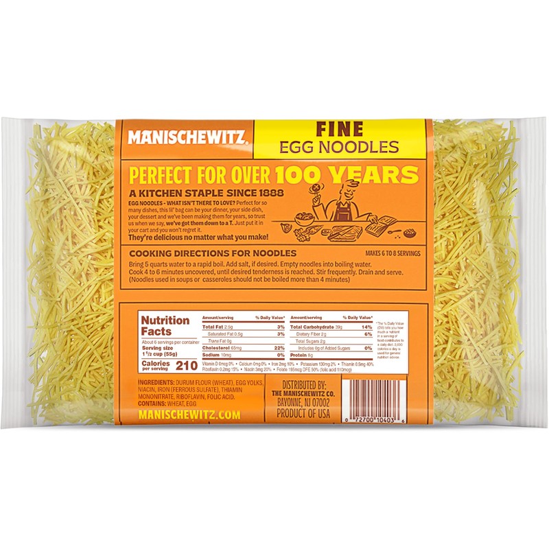 Manischewitz Premium Enriched Fine Egg Noodles 12oz (4 Pack) Great