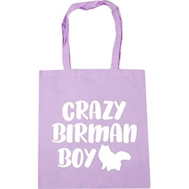 Hippowarehouse Crazy birman boy cat Tote Shopping Gym Beach Bag 42cm x38cm, 10 litres