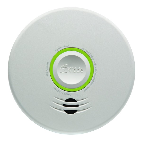 Kidde Wireless Hardwired Smoke Detector, 10-Year Battery Backup, Voice Alerts, Photoelectric Sensor Wire-Free Interconnect Combination Alarm
