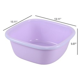 Afromy Colorful Square Plastic Washing Basins, 12 Quart Kitchen Dish Basin, 3 Pack