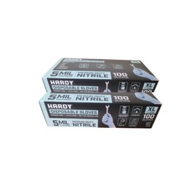 Hardy 5 mil Nitrile Powder Free Gloves 100 Pc - 2 BOXES (Blue, Extra Large)